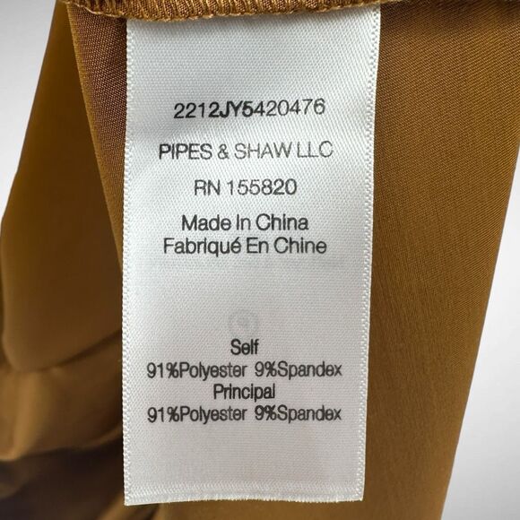 Veronica Beard Gilbert Antique Gold Jersey Long Sleeve Ruched Midi Dress Size 00 - Picture 7 of 10